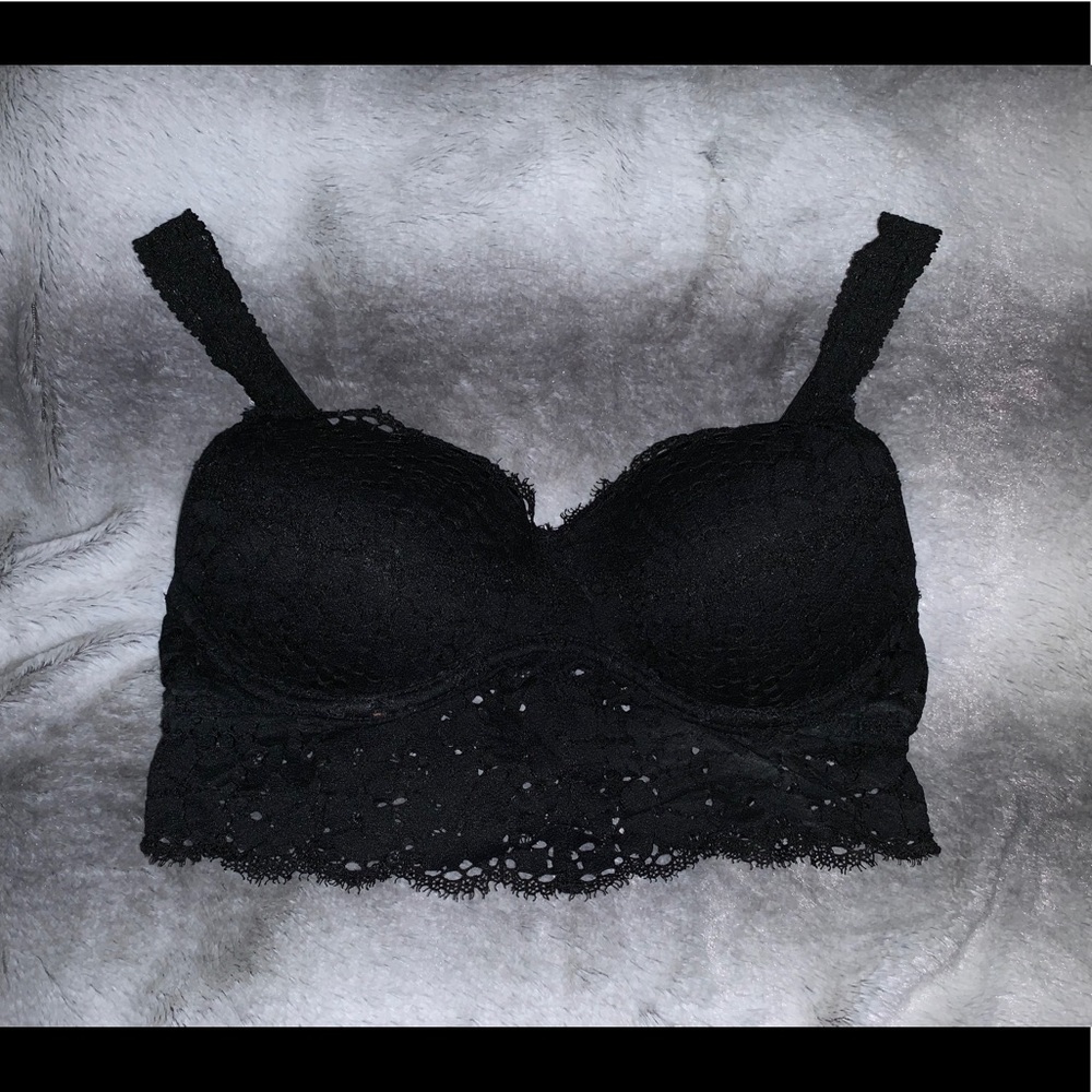 Black lace push up bralette